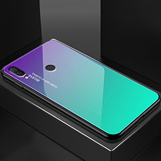 Coque Rebord Contour Silicone et Vitre Miroir Housse Etui Degrade Arc en Ciel pour Huawei Nova 3e Vert