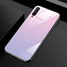 Coque Rebord Contour Silicone et Vitre Miroir Housse Etui Degrade Arc en Ciel pour Huawei P Smart Pro (2019) Rose