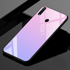 Coque Rebord Contour Silicone et Vitre Miroir Housse Etui Degrade Arc en Ciel pour Huawei P30 Lite XL Rose