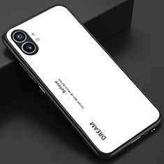 Coque Rebord Contour Silicone et Vitre Miroir Housse Etui Degrade Arc en Ciel pour Nothing Phone 1 Blanc