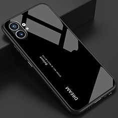 Coque Rebord Contour Silicone et Vitre Miroir Housse Etui Degrade Arc en Ciel pour Nothing Phone 1 Noir