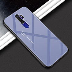 Coque Rebord Contour Silicone et Vitre Miroir Housse Etui Degrade Arc en Ciel pour Oppo A11 Gris