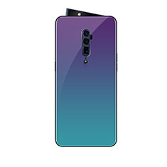 Coque Rebord Contour Silicone et Vitre Miroir Housse Etui Degrade Arc en Ciel pour Oppo Reno 10X Zoom Vert