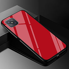 Coque Rebord Contour Silicone et Vitre Miroir Housse Etui Degrade Arc en Ciel pour Oppo Reno4 Z 5G Rouge