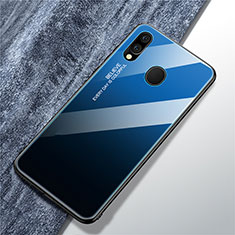 Coque Rebord Contour Silicone et Vitre Miroir Housse Etui Degrade Arc en Ciel pour Samsung Galaxy A40 Bleu