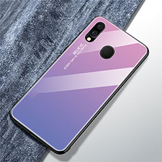 Coque Rebord Contour Silicone et Vitre Miroir Housse Etui Degrade Arc en Ciel pour Samsung Galaxy A40 Violet