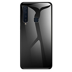 Coque Rebord Contour Silicone et Vitre Miroir Housse Etui Degrade Arc en Ciel pour Samsung Galaxy A9s Noir