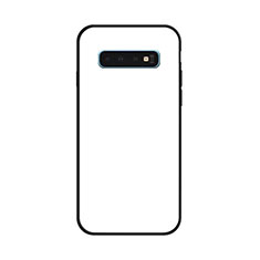 Coque Rebord Contour Silicone et Vitre Miroir Housse Etui Degrade Arc en Ciel pour Samsung Galaxy S10 Blanc