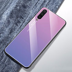 Coque Rebord Contour Silicone et Vitre Miroir Housse Etui Degrade Arc en Ciel pour Xiaomi CC9e Violet