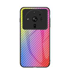 Coque Rebord Contour Silicone et Vitre Miroir Housse Etui Degrade Arc en Ciel pour Xiaomi Mi 12S Ultra 5G Mixte