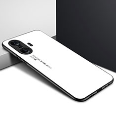 Coque Rebord Contour Silicone et Vitre Miroir Housse Etui Degrade Arc en Ciel pour Xiaomi Poco F3 GT 5G Blanc