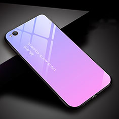 Coque Rebord Contour Silicone et Vitre Miroir Housse Etui Degrade Arc en Ciel pour Xiaomi Redmi Go Violet