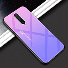 Coque Rebord Contour Silicone et Vitre Miroir Housse Etui Degrade Arc en Ciel pour Xiaomi Redmi K30i 5G Violet