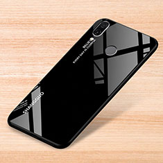 Coque Rebord Contour Silicone et Vitre Miroir Housse Etui Degrade Arc en Ciel pour Xiaomi Redmi Note 7 Pro Noir