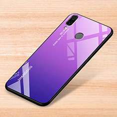 Coque Rebord Contour Silicone et Vitre Miroir Housse Etui Degrade Arc en Ciel pour Xiaomi Redmi Note 7 Violet