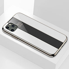 Coque Rebord Contour Silicone et Vitre Miroir Housse Etui F01 pour Apple iPhone 11 Pro Max Blanc