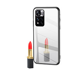 Coque Rebord Contour Silicone et Vitre Miroir Housse Etui LS1 pour Xiaomi Mi 11i 5G (2022) Argent