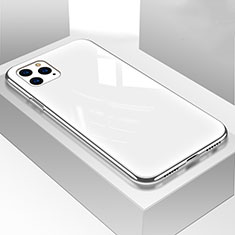 Coque Rebord Contour Silicone et Vitre Miroir Housse Etui M01 pour Apple iPhone 11 Pro Blanc