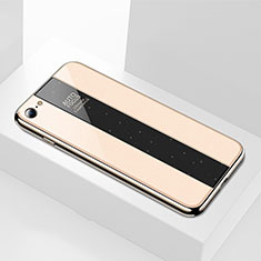Coque Rebord Contour Silicone et Vitre Miroir Housse Etui M01 pour Apple iPhone SE (2020) Or