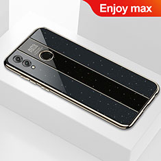 Coque Rebord Contour Silicone et Vitre Miroir Housse Etui M01 pour Huawei Enjoy Max Noir