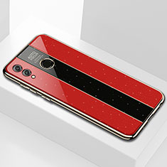 Coque Rebord Contour Silicone et Vitre Miroir Housse Etui M01 pour Huawei Enjoy Max Rouge