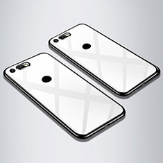 Coque Rebord Contour Silicone et Vitre Miroir Housse Etui M01 pour Huawei Honor V20 Blanc