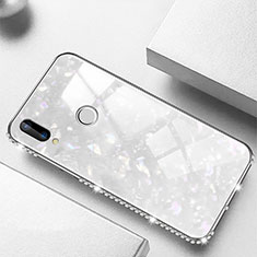 Coque Rebord Contour Silicone et Vitre Miroir Housse Etui M01 pour Huawei Nova 3e Blanc