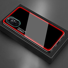 Coque Rebord Contour Silicone et Vitre Miroir Housse Etui M01 pour Huawei Nova 8 5G Rouge