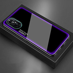 Coque Rebord Contour Silicone et Vitre Miroir Housse Etui M01 pour Huawei Nova 8 5G Violet