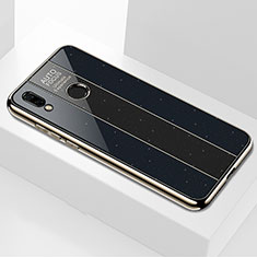 Coque Rebord Contour Silicone et Vitre Miroir Housse Etui M01 pour Huawei P Smart+ Plus Noir