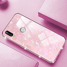 Coque Rebord Contour Silicone et Vitre Miroir Housse Etui M01 pour Huawei P20 Lite Rose