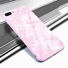 Coque Rebord Contour Silicone et Vitre Miroir Housse Etui M01 pour Oppo A12e Rose