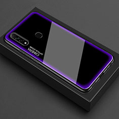 Coque Rebord Contour Silicone et Vitre Miroir Housse Etui M01 pour Oppo A8 Violet