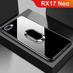Coque Rebord Contour Silicone et Vitre Miroir Housse Etui M01 pour Oppo RX17 Neo Noir