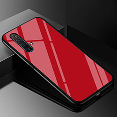 Coque Rebord Contour Silicone et Vitre Miroir Housse Etui M01 pour Realme X50 5G Rouge