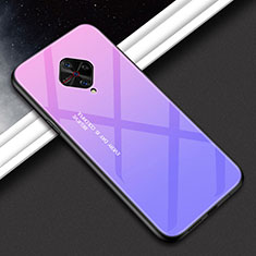 Coque Rebord Contour Silicone et Vitre Miroir Housse Etui M01 pour Vivo X50 Lite Violet