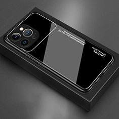 Coque Rebord Contour Silicone et Vitre Miroir Housse Etui M02 pour Apple iPhone 14 Pro Max Noir