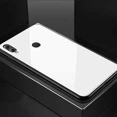 Coque Rebord Contour Silicone et Vitre Miroir Housse Etui M02 pour Huawei Honor 8X Blanc
