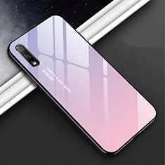 Coque Rebord Contour Silicone et Vitre Miroir Housse Etui M02 pour Huawei Y9 Prime (2019) Violet