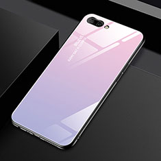 Coque Rebord Contour Silicone et Vitre Miroir Housse Etui M02 pour Oppo A12e Rose