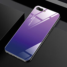 Coque Rebord Contour Silicone et Vitre Miroir Housse Etui M02 pour Oppo AX5 Violet Clair