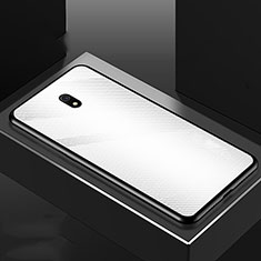 Coque Rebord Contour Silicone et Vitre Miroir Housse Etui M02 pour Xiaomi Redmi 8A Blanc