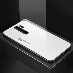 Coque Rebord Contour Silicone et Vitre Miroir Housse Etui M02 pour Xiaomi Redmi Note 8 Pro Blanc