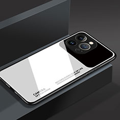 Coque Rebord Contour Silicone et Vitre Miroir Housse Etui M03 pour Apple iPhone 14 Pro Blanc