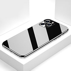 Coque Rebord Contour Silicone et Vitre Miroir Housse Etui M05 pour Apple iPhone 13 Pro Max Noir