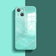 Coque Rebord Contour Silicone et Vitre Miroir Housse Etui M05 pour Apple iPhone 14 Plus Vert