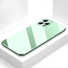 Coque Rebord Contour Silicone et Vitre Miroir Housse Etui M05 pour Apple iPhone 15 Pro Max Vert