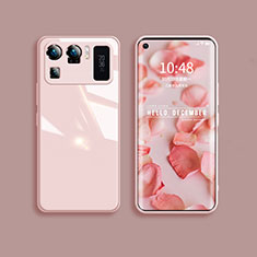 Coque Rebord Contour Silicone et Vitre Miroir Housse Etui M05 pour Xiaomi Mi 11 Ultra 5G Rose