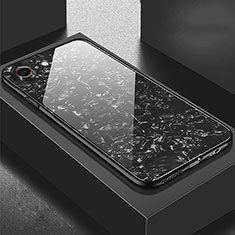 Coque Rebord Contour Silicone et Vitre Miroir Housse Etui P01 pour Apple iPhone 6 Plus Noir
