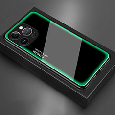 Coque Rebord Contour Silicone et Vitre Miroir Housse Etui pour Apple iPhone 14 Pro Vert